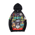 Men Graffiti Cartoon Printed Funny Men Pullover Hoodie-3