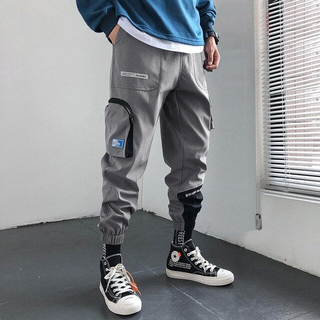 Streetwear Hip Hop Joggers Men Korean Style Harem Pants Men Casual Cargo Pants Fashion Black Men Trousers-6