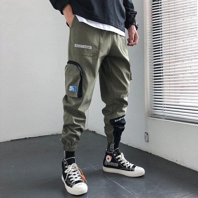 Streetwear Hip Hop Joggers Men Korean Style Harem Pants Men Casual Cargo Pants Fashion Black Men Trousers-7