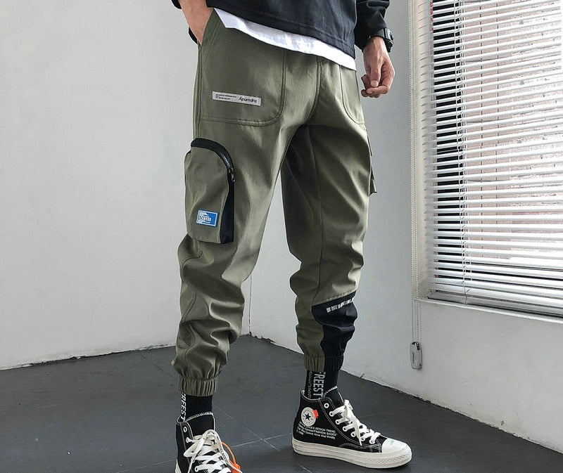 Streetwear Hip Hop Joggers Men Korean Style Harem Pants Men Casual Cargo Pants Fashion Black Men Trousers-1