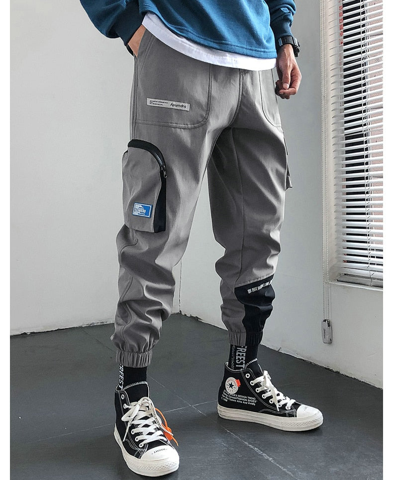 Streetwear Hip Hop Joggers Men Korean Style Harem Pants Men Casual Cargo Pants Fashion Black Men Trousers-0