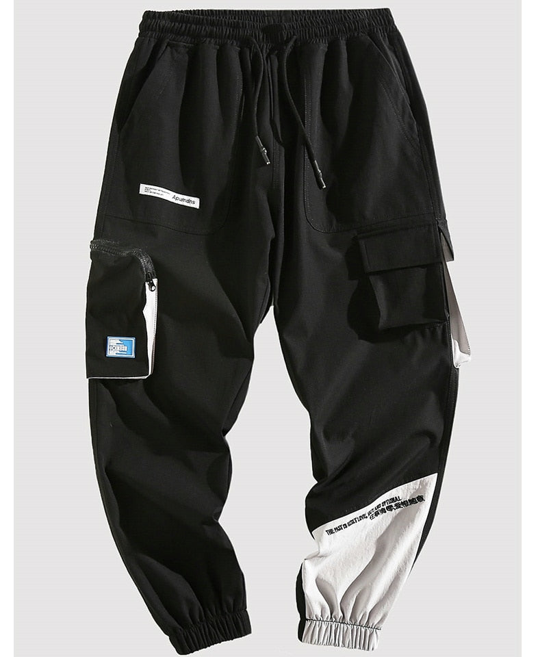 Streetwear Hip Hop Joggers Men Korean Style Harem Pants Men Casual Cargo Pants Fashion Black Men Trousers-3
