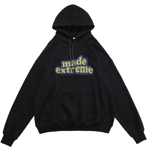 Men Hit Color Letter Patch Diamonds Hoodies Sweatshirt Men Big Pocket Casual Pullover High Street Couple Streetwear Men-0