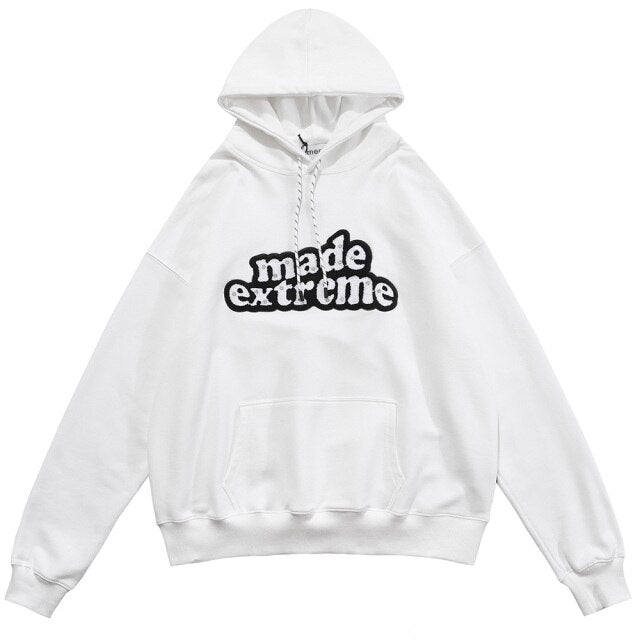 Men Hit Color Letter Patch Diamonds Hoodies Sweatshirt Men Big Pocket Casual Pullover High Street Couple Streetwear Men-4