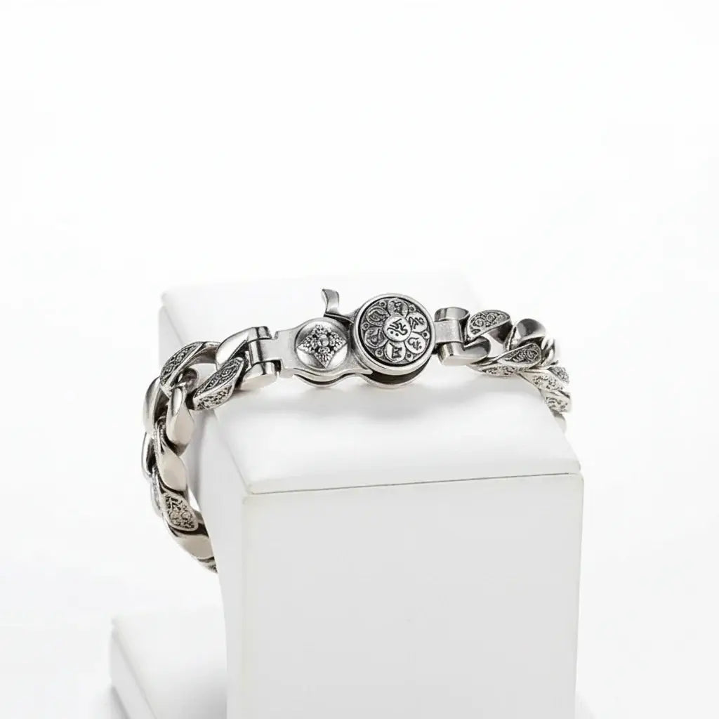 Vintage silver bracelet for men Retro Chain Link Jewelry for Men-1