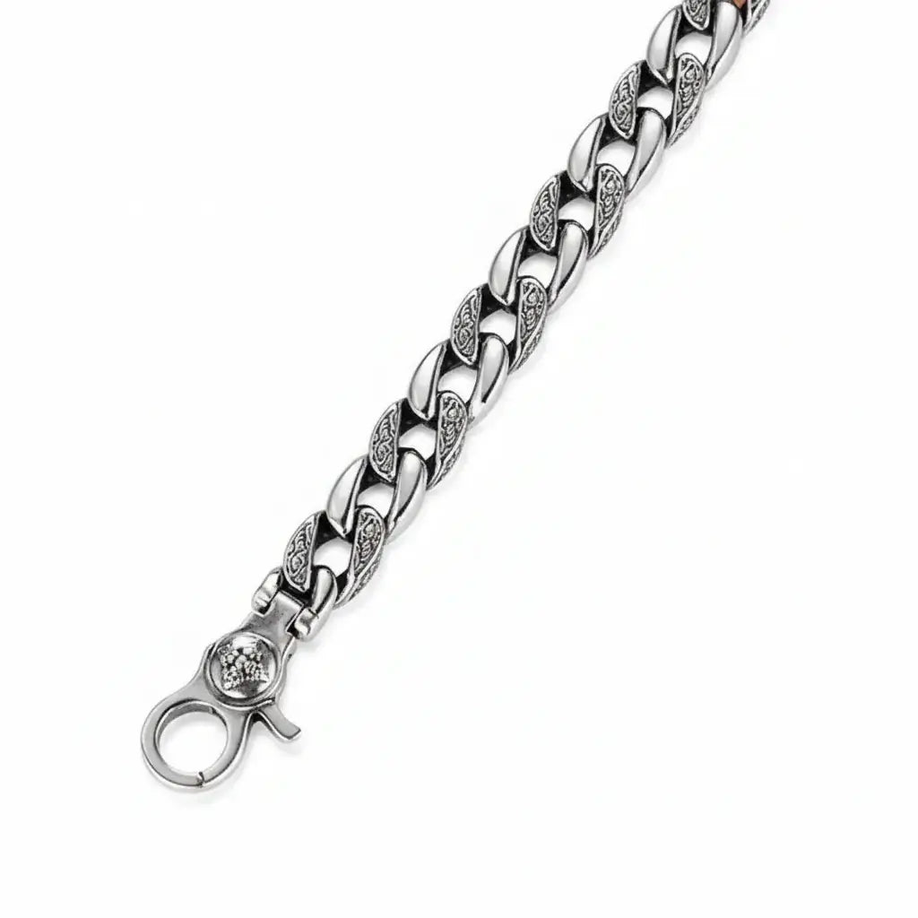 Vintage silver bracelet for men Retro Chain Link Jewelry for Men-4